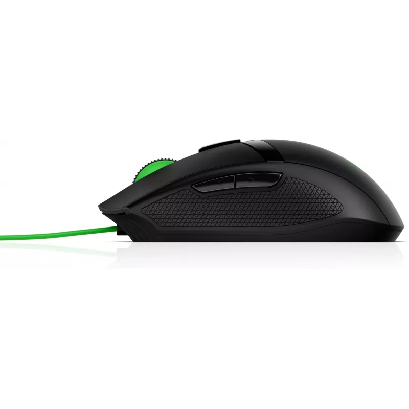 HP Pavilion Gaming Mouse 300, ambidekstrinė, optinė, USB-A, 5000 DPI, juoda, žalia