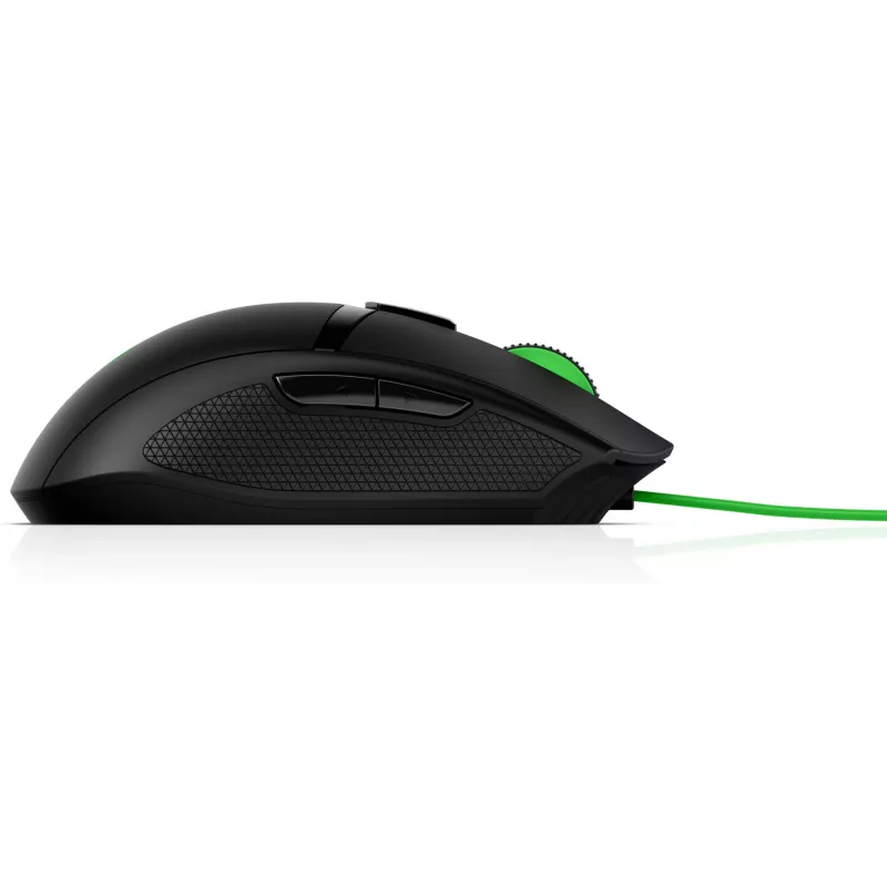 HP Pavilion Gaming Mouse 300, ambidekstrinė, optinė, USB-A, 5000 DPI, juoda, žalia