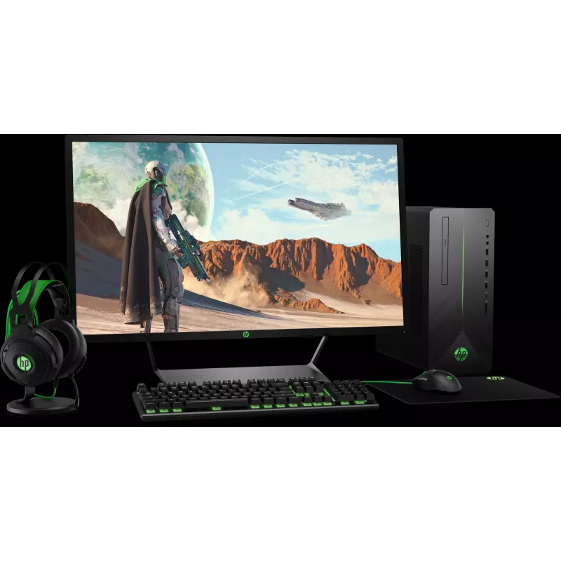 HP Pavilion Gaming Mouse 300, ambidekstrinė, optinė, USB-A, 5000 DPI, juoda, žalia