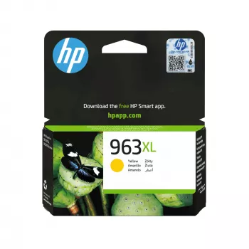 HP 963XL High Yield geltona originali rašalo kasetė, geltona, 1 vnt., 1600 puslapių