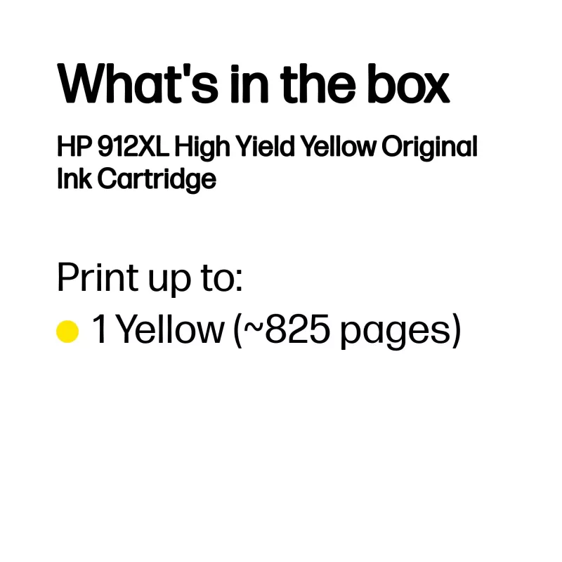 HP 912XL High Yield geltona originali rašalo kasetė, geltona, 1 vnt., 700 puslapių