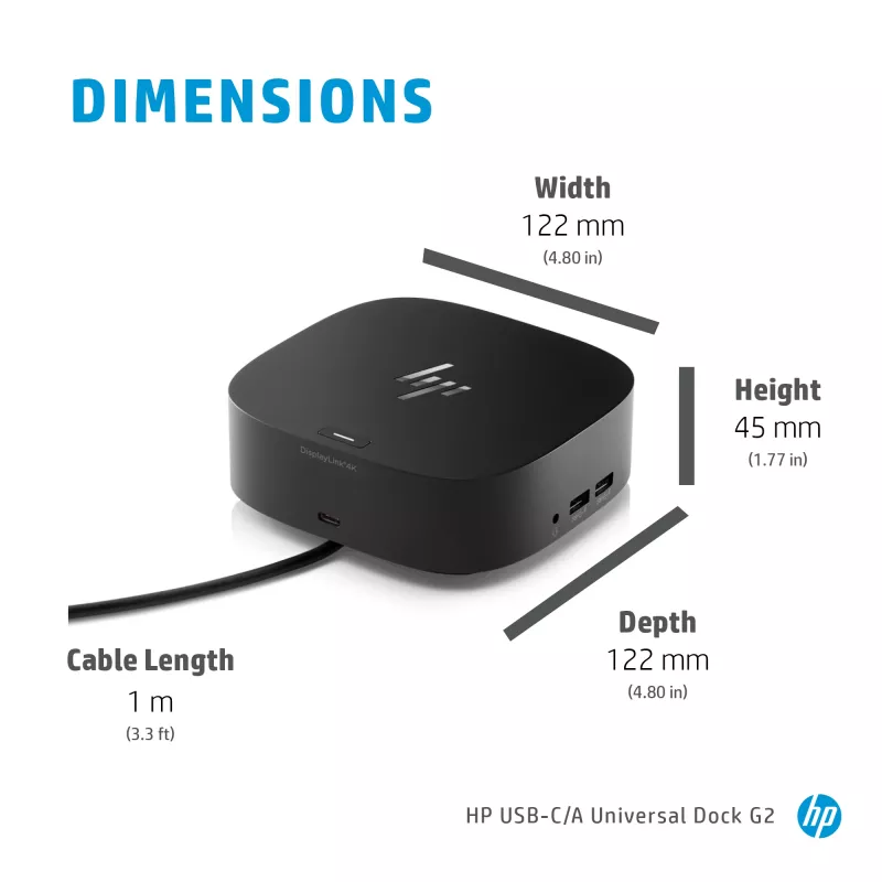 HP USB-C Dock G5, USB 3.2 Gen 1 Type-C dokų stotelė, juoda