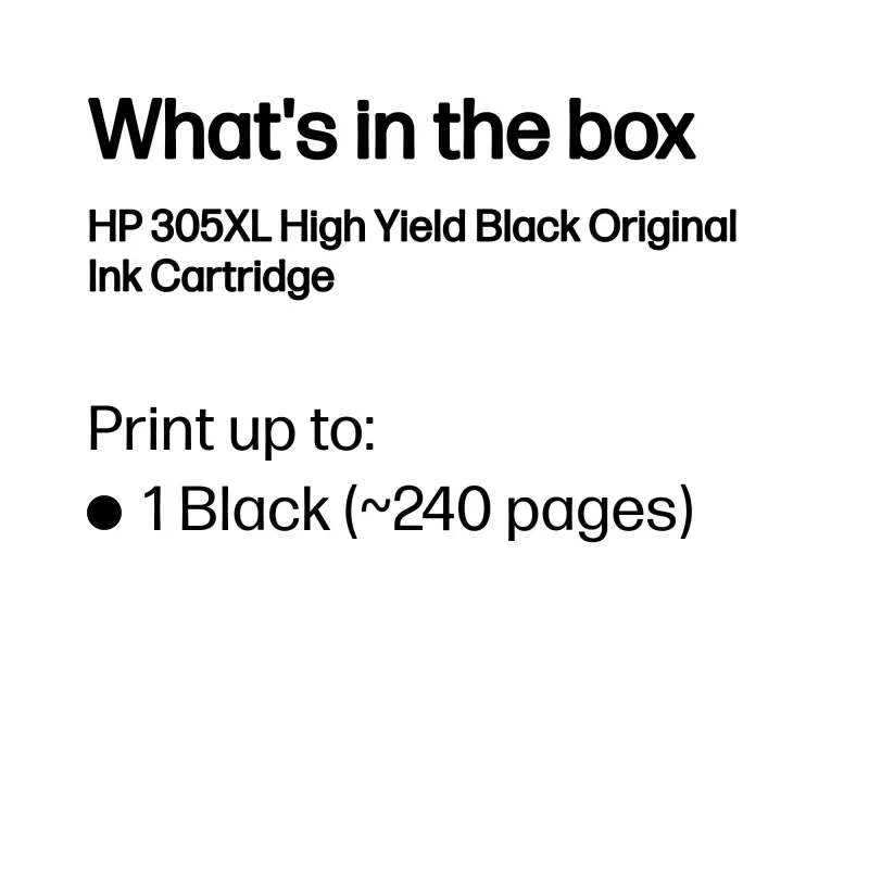 HP 305XL High Yield Original rašalo kasetė, juoda