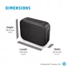 HP Black Bluetooth Speaker 350, belaidis, USB Type-C, monofoninis nešiojamasis garsiakalbis, juodas, stačiakampis, mygtukai