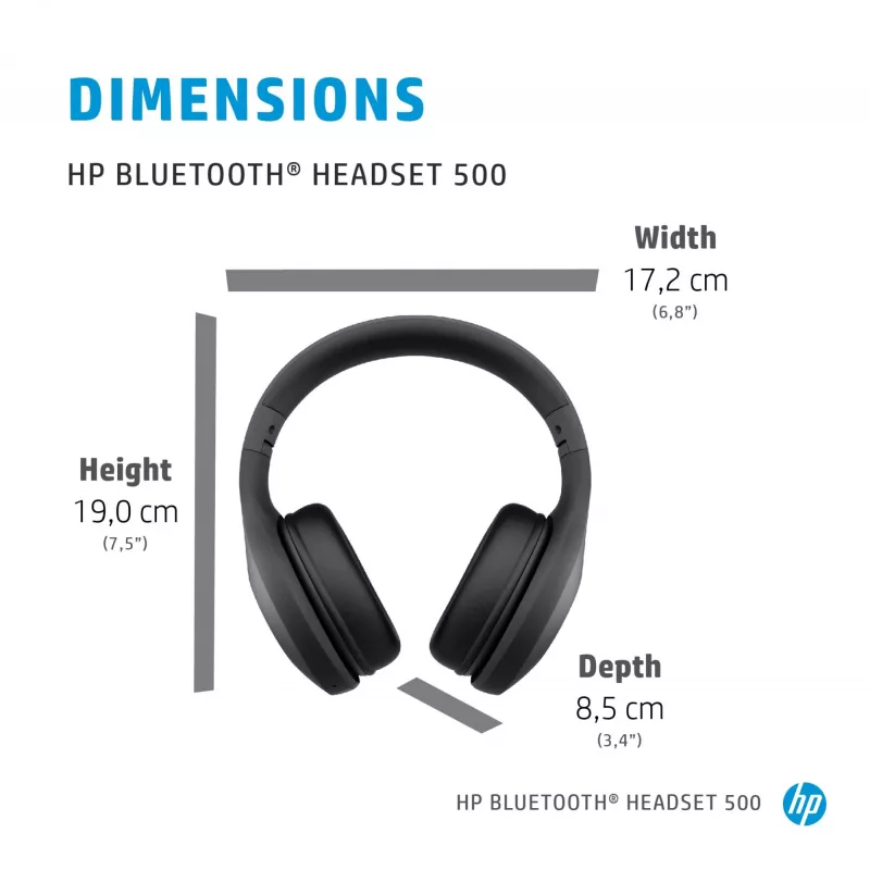 HP Bluetooth ausinės 500, belaidės, 220 g, ausinės, juodos
