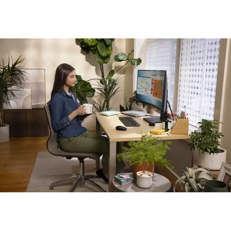 HP P34hc G4 WQHD USB-C lenktas monitorius, 86,4 cm (34 col.), 3440 x 1440 pikselių, Wide Quad HD, LCD, 5 ms, juodas
