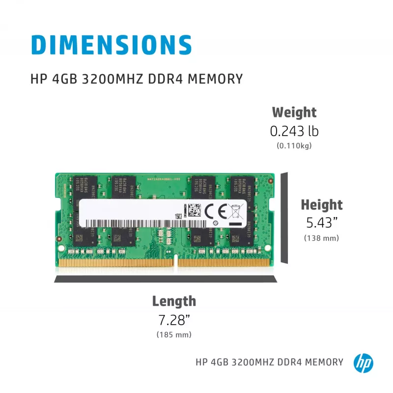 HP 286H5AA atminties modulis 4 GB 1 x 4 GB DDR4 260 kontaktų SO-DIMM