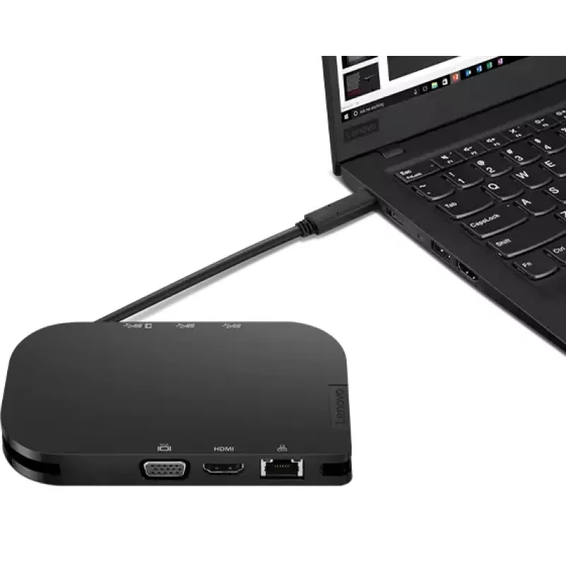 Lenovo 4X91H02421 USB-C stotelė 5000 Mbit/s, juoda