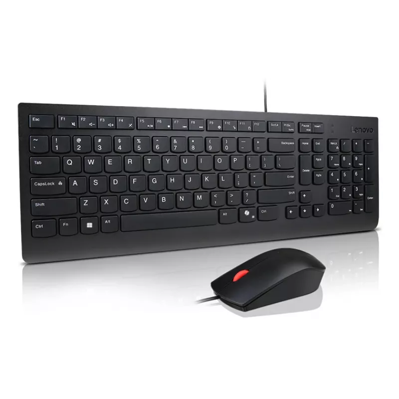 Lenovo Essential WR KBMS GB A1 Belaidis klaviatūros ir pelės rinkinys, laidinis, USB, UK anglų, juoda