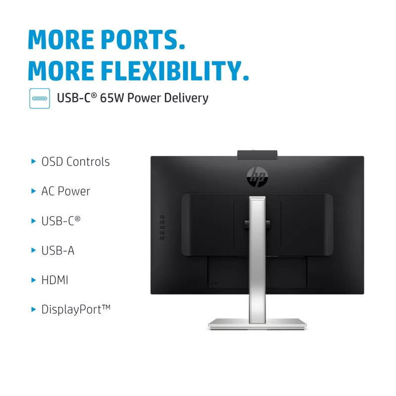 HP E27m G4 QHD USB-C konferencinis monitorius, 68,6 cm (27 colių), 2560 x 1440 pikselių, Quad HD, LCD, 5 ms, juoda, sidabrinė