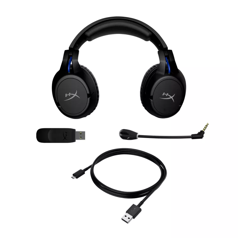HyperX Cloud Flight - Belaidis žaidimų ausinių rinkinys (Juoda-Mėlyna) - PS5-PS4