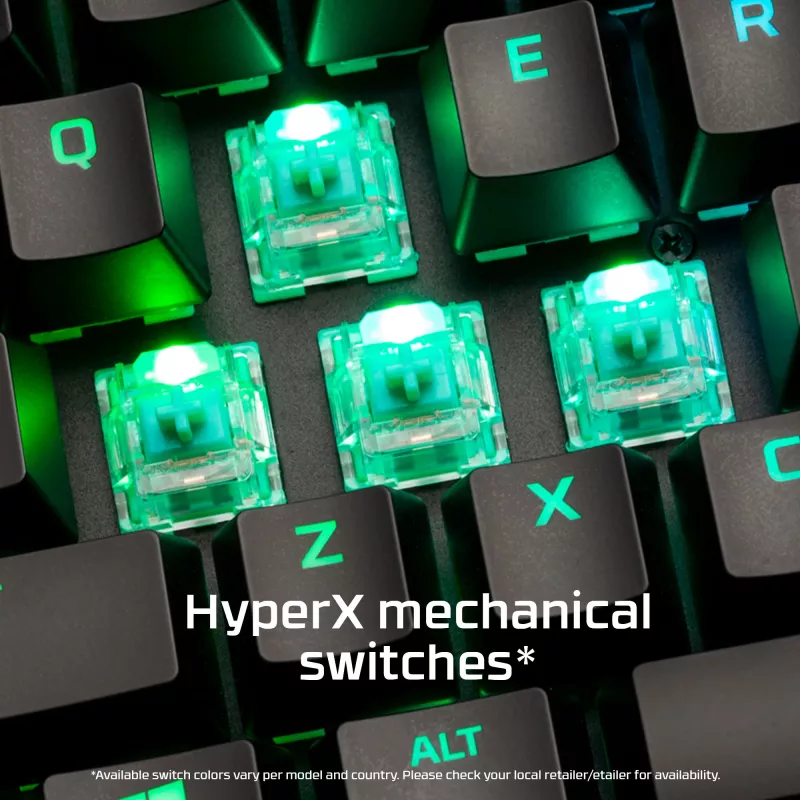 HyperX Alloy Origins 65 – mechaninė žaidimų klaviatūra, HX Aqua (JAV išdėstymas)