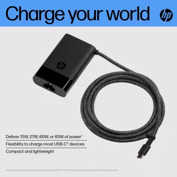 HP USB-C 65W nešiojamojo kompiuterio įkroviklis, 65 W, 5-20 V, 1.6 A