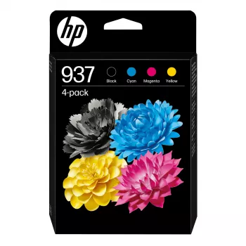 Original HP 937 rašalo kasetės 4 vnt. komplektas (juoda, ciuan, magenta, geltona)
