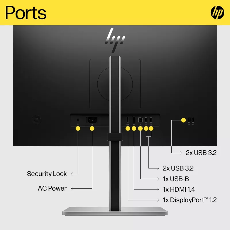 HP E24q G5 QHD Monitor, 60.5 cm (23.8 colio), 2560 x 1440 pikselių, Quad HD, LCD, 5 ms, juodas