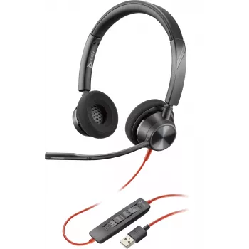 HP Poly Blackwire 3320 USB-A ausinės, laidinės, biurui/skambučių centrui, 130 g, juodos