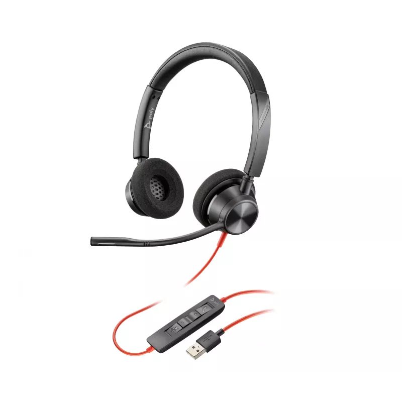 HP Poly Blackwire 3320 USB-A ausinės, laidinės, biurui/skambučių centrui, 130 g, juodos