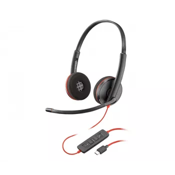 Ausinės Poly Blackwire C3220 USB-C su nešiojimo dėklu