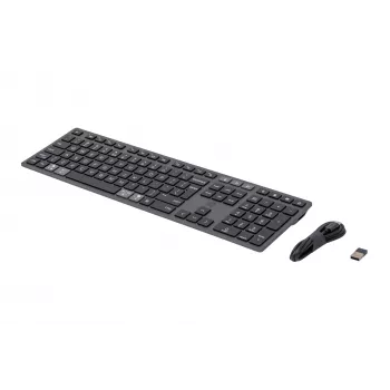 HP 720 Multi-Device belaidė klaviatūra su įkrovimu, pilno dydžio (100%), belaidė, USB + Bluetooth, mechaninė, QWERTY, juoda