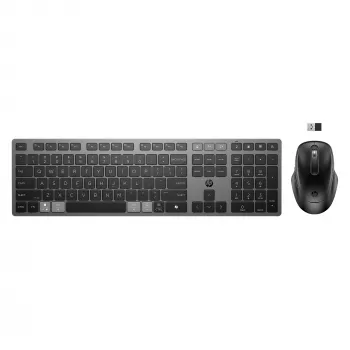 HP 725 belaidis klaviatūros ir pelės rinkinys su įkrovimu, pilno dydžio, Bluetooth