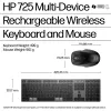 HP 725 belaidis klaviatūros ir pelės rinkinys su įkrovimu, pilno dydžio, Bluetooth