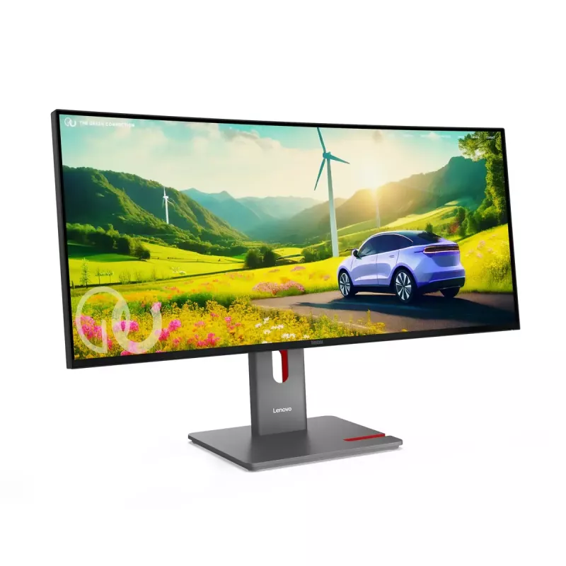 Monitorius kompiuterinis Lenovo ThinkVision P34WD-40 34 colių (86,4 cm) lenktas IPS 3440×1440 WQHD 6 ms USB-C, garsiakalbiai, VESA, juodas