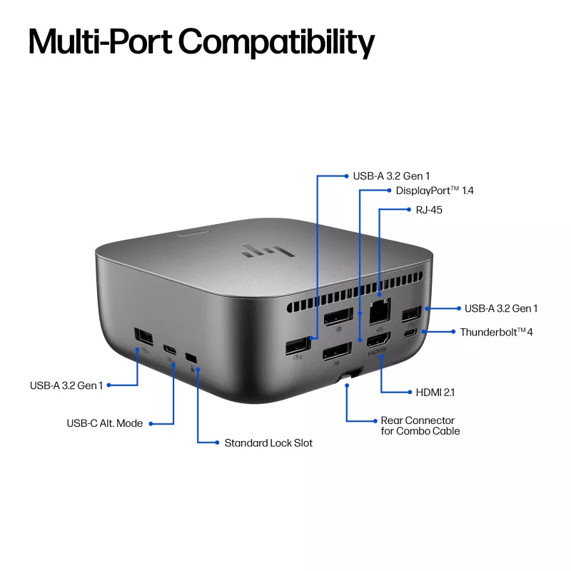 Dokavimo stotelė HP Thunderbolt 4 100W G6, laidinis ryšys, 5K Ultra HD