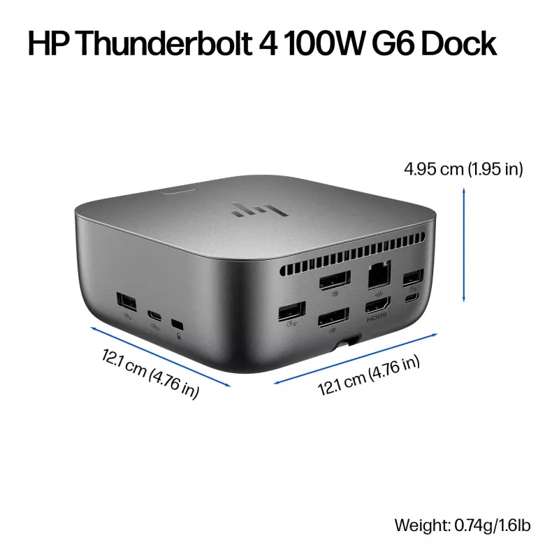 Dokavimo stotelė HP Thunderbolt 4 100W G6, laidinis ryšys, 5K Ultra HD