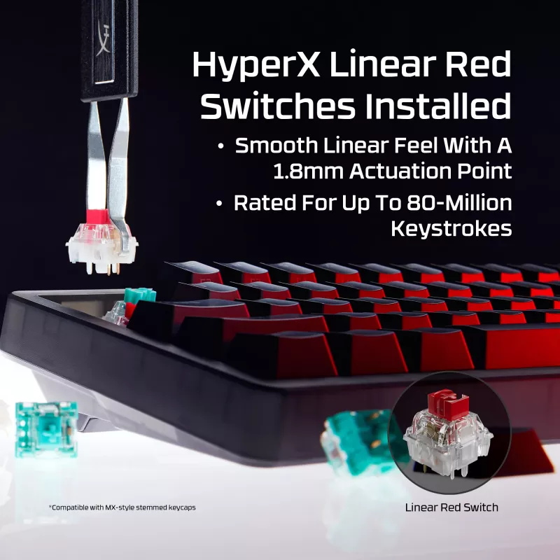 HyperX Origins 2 65 kompaktiška mechaninė klaviatūra
