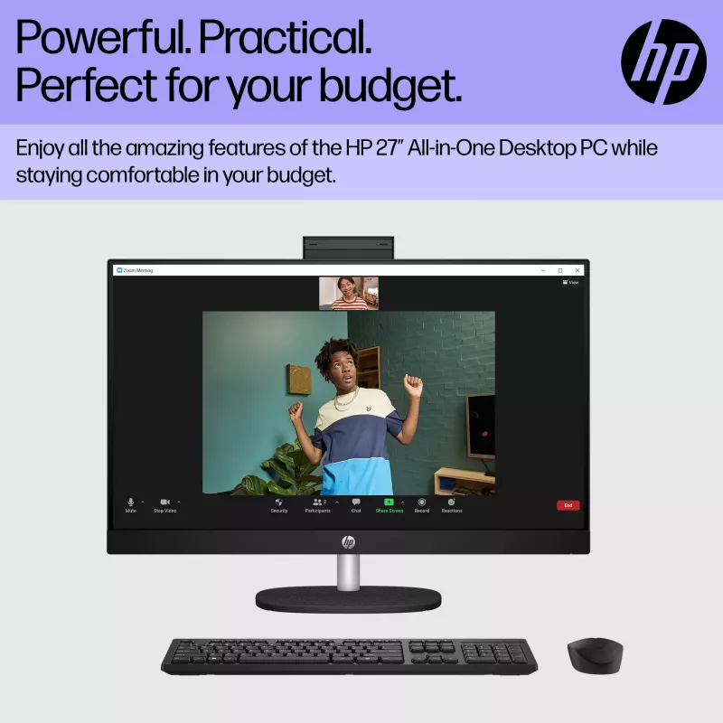 HP All-in-One 27-cr0048na Intel Core i7-1355U 68,6 cm (27 colių) 1920 x 1080 pikselių viskas viename kompiuteris 8 GB DDR4-SDRAM 1 TB SSD Windows 11 Home Wi-Fi 6 (802.11ax) Baltas (atnaujinta prekė)