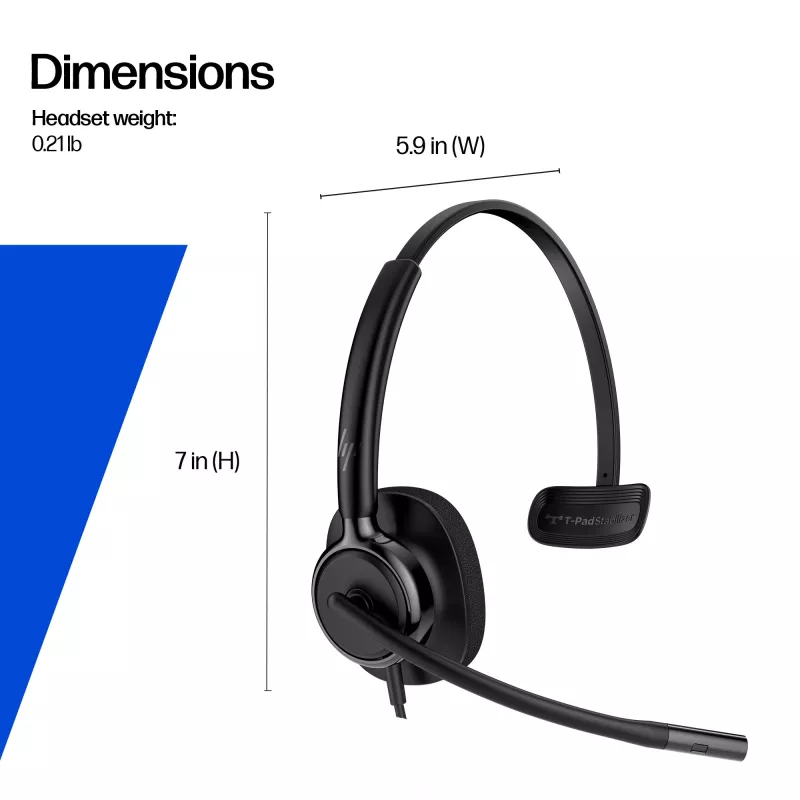 Laidinis stereo ausinių komplektas HP POLY Mission 425 Classic, USB jungtis, 126 g