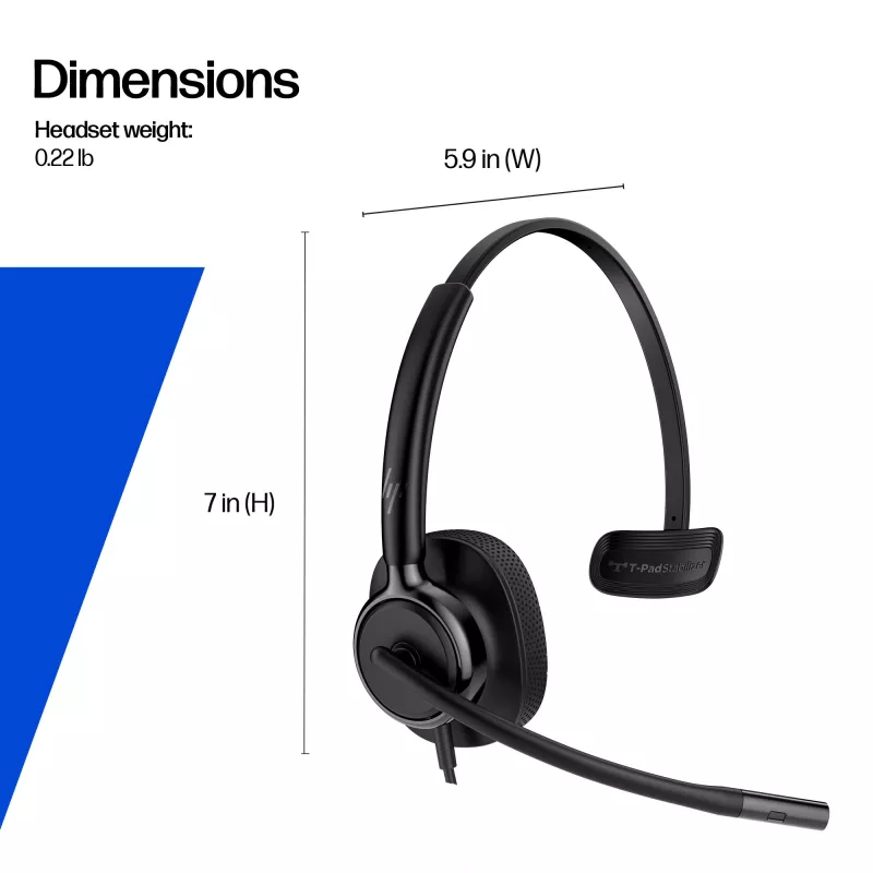 Laidinis stereo ausinių komplektas HP POLY Mission 425 Classic, USB jungtis, 126 g