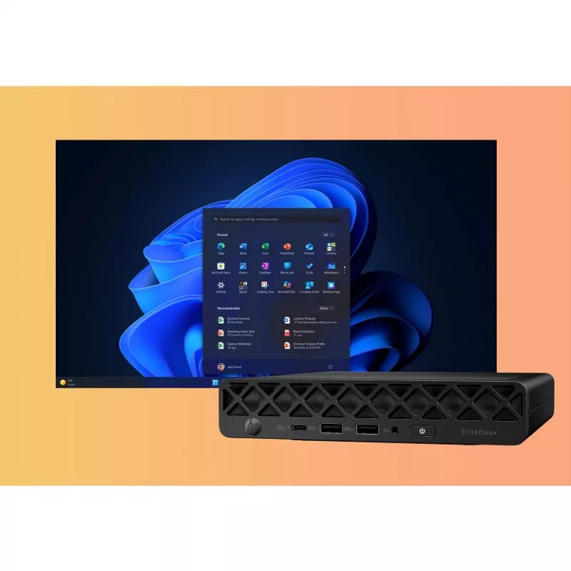 Mini kompiuteris HP EliteDesk 8 Mini G1i AI — Intel Core Ultra 7 265T, 16 GB DDR5, 1 TB SSD, Windows 11 Pro, juodas