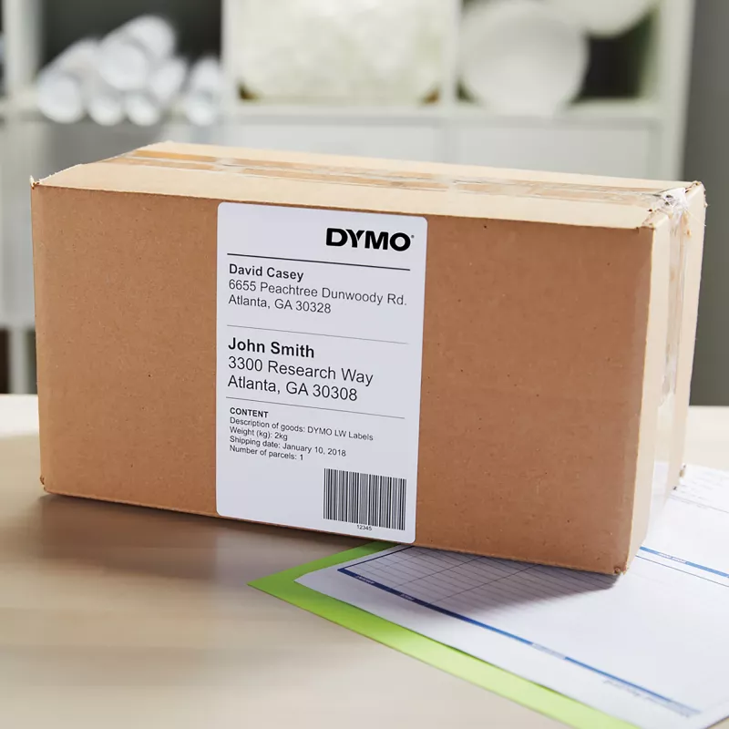 DYMO 2238107 UPS siuntų etiketės, 102 x 210 mm, 6 ritinėliai x 140 etikečių, juodos ant baltos