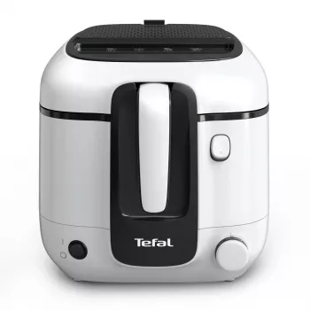 Gruzdintuvė Tefal Super Uno FR3101 – vienkamerė, 1800 W, 1,5 kg maisto talpa, 2,2 L aliejaus, juoda/balta