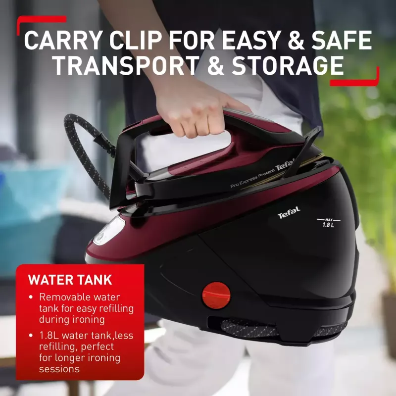 Tefal Pro Express Protect GV9230 2600 W 1,8 L Juoda, Bordo