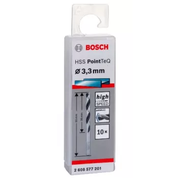 Gręžtuvas spiralinis Bosch HSS PointTeQ 3,3 mm