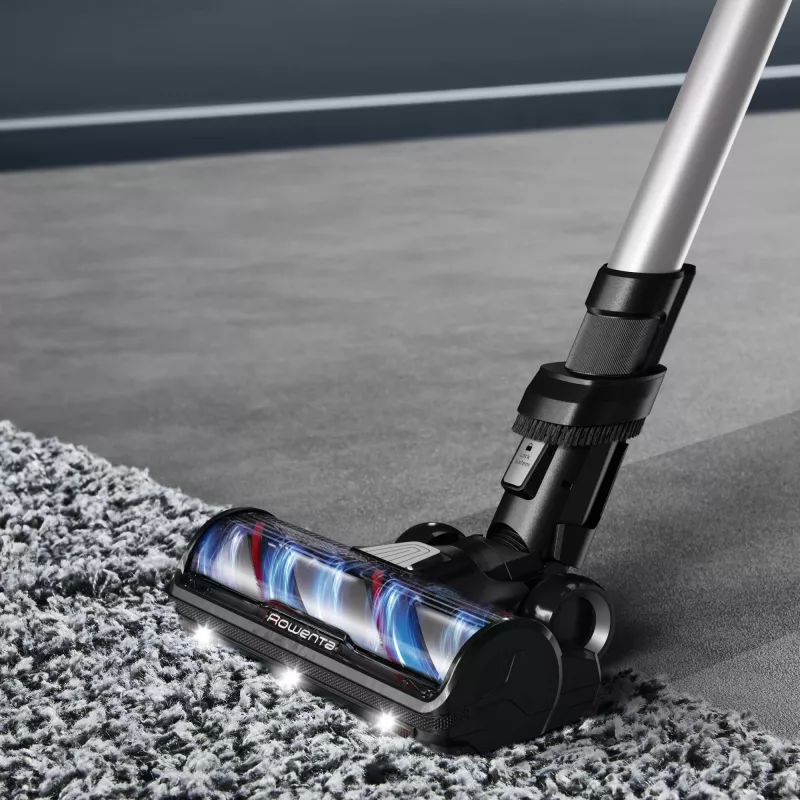 Belaidis lazdinis dulkių siurblys Rowenta X-Force Flex 13.60 RH9A36WV — 60 min veikimo laikas, 0,65 L be maišelio, cikloninis, violetinis