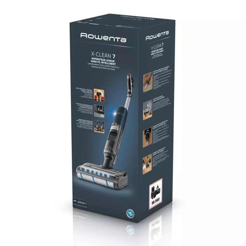 Rowenta X-Clean 7 GZ5735E0 šlapiai ir sausai valantis belaidis siurblys, 0,5 l, juodas/chromas