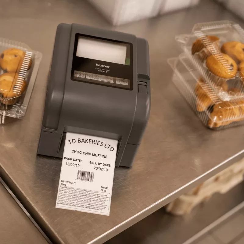 Brother TD-4420TNF2 etikečių spausdintuvo rinkinys su PACU003 pjaustytuvu ir SafetyLabelPro programine įranga