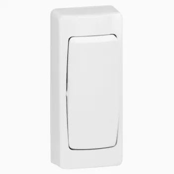Sieninis jungiklis Legrand Oteo 086084 siauras dizainas – vienpolis šviesos jungiklis, baltos spalvos