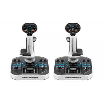Flightstick Thrustmaster Sol-R 2 HOSAS Space Sim Duo – laidinis USB Type-C, analoginis/digitalinis, juodai baltas
