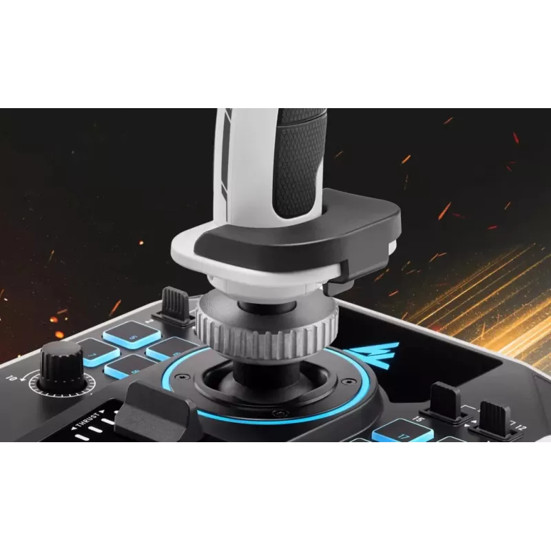 Flightstick Thrustmaster Sol-R 2 HOSAS Space Sim Duo – laidinis USB Type-C, analoginis/digitalinis, juodai baltas