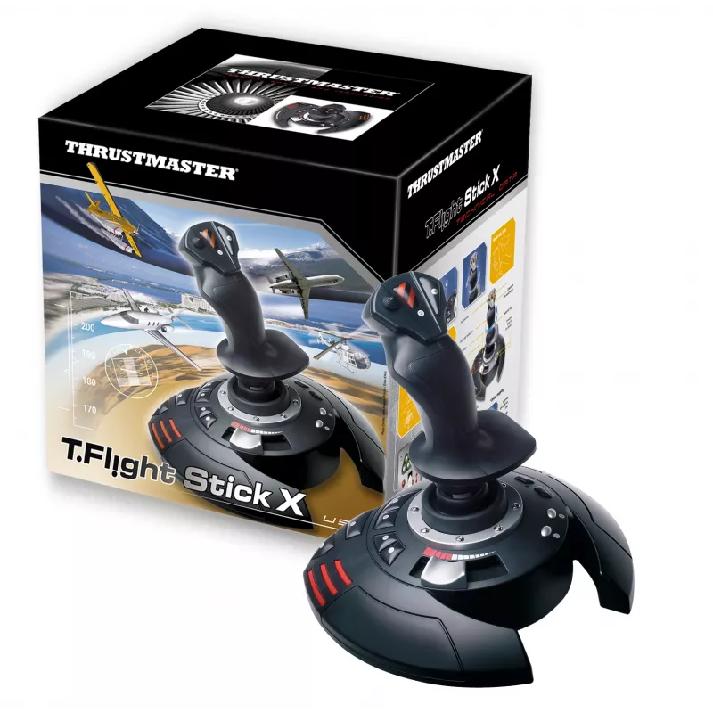 Thrustmaster T.Flight Stick X USB valdymo svirtis, juoda/raudona/sidabrinė, PC ir PlayStation 3