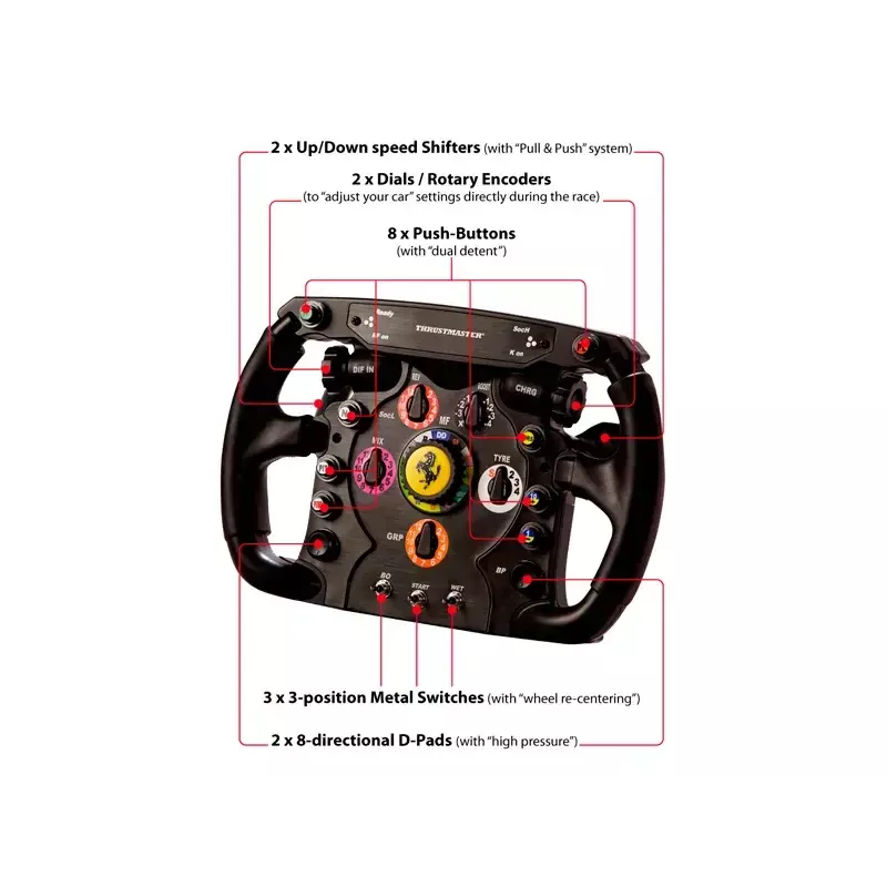 Thrustmaster Ferrari F1 Black RF vairas Analoginis PC, PlayStation 4, PlayStation 5, PlayStation 3, Xbox