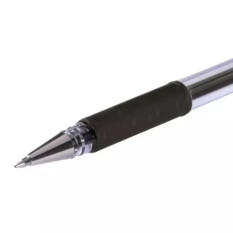 Hibridiniai geliniai rašikliai su gumine rankena, juodas rašalas, 0,3 mm antgalis, 12 vnt. komplektas