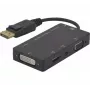 Hypertec 127377-HY vaizdo kabelio adapteris DisplayPort DVI-D + VGA (D-Sub) + HDMI juodas