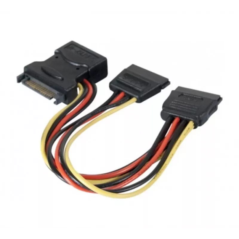 ATEN 147557 SATA kabelis 0,3 m SATA 15 kontaktų 2 x SATA 15 kontaktų + Molex (4 kontaktų) įvairių spalvų, juodas