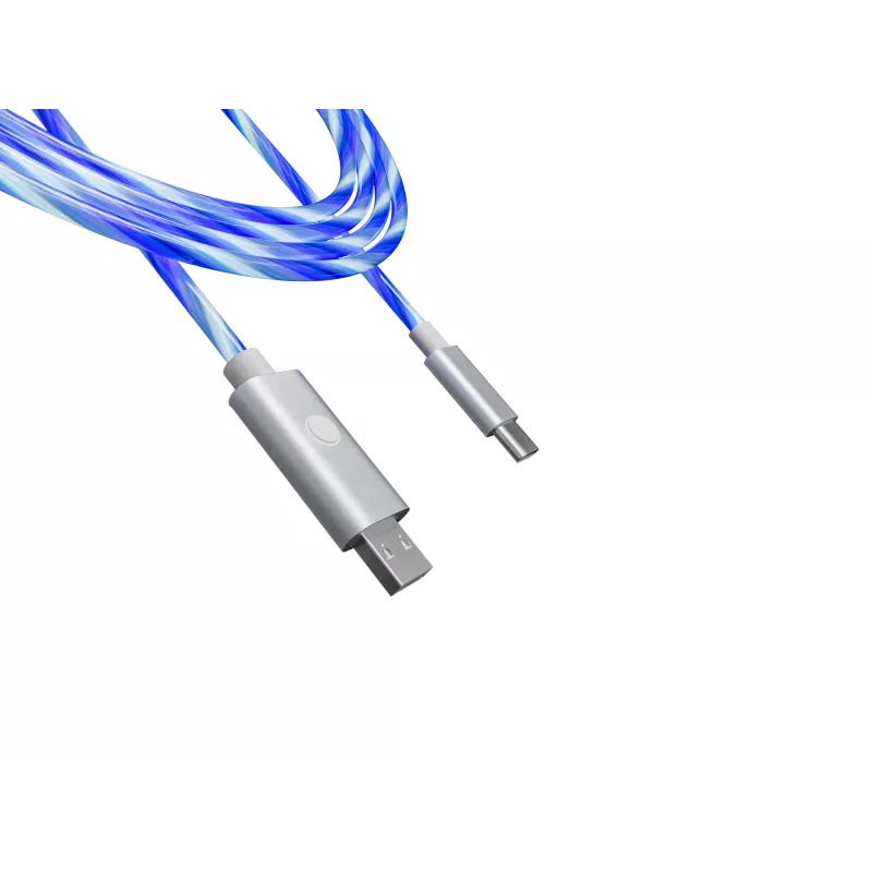 Oniverse USB-A į USB-C greito įkrovimo laidas su LED - 2 metrai - Baltas (Multiplatforminis)