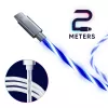 Oniverse USB-A į USB-C greito įkrovimo laidas su LED - 2 metrai - Baltas (Multiplatforminis)
